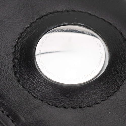 Handmade Genuine Leather Mechanized Pop-up AirTag Wallet with RFID Protector for Men and Women (Black)4