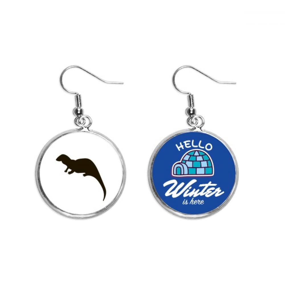 Joyería de invierno con pendientes de nutria marina y colgante de gota 5
