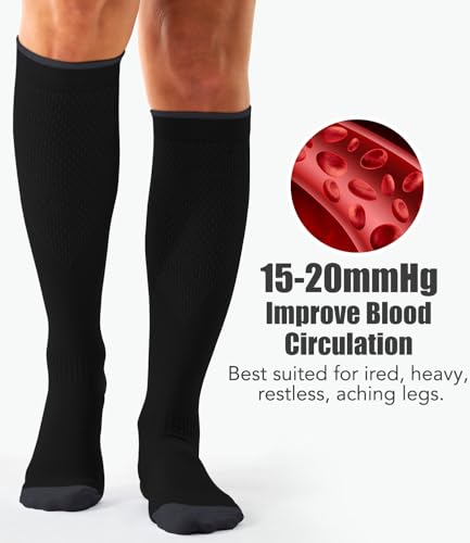 Image of Laite Hebe 3 Pack Medical Compression Sock-Compression Sock For Women and Men Circulation -Best for Running,Nursing,Athletic Sports