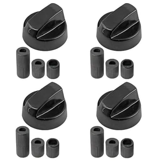 CABLEPELADO Manija perillas mando Universal para Horno, Perilla placa de vitrocerámica, Perillas de Cocina, Manija cocina de gas, Incluye adaptadores, 4 cm diámetro, Pack 4 unidades, negro