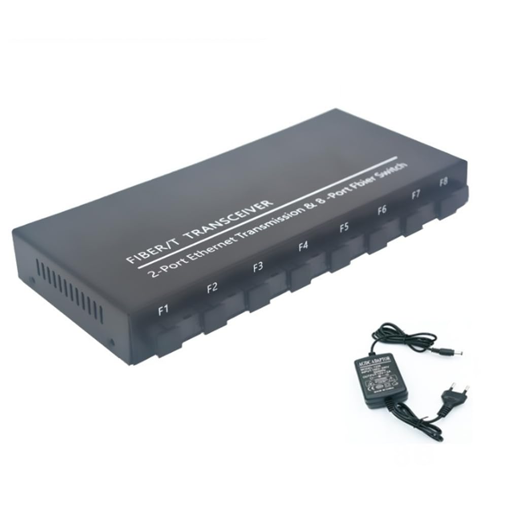 Commutateur Fibre Optique Gigabit 8 SC 2 1000M RJ45 Gigabit Ethernet Switch Media Converter 5V3A B Prise UE