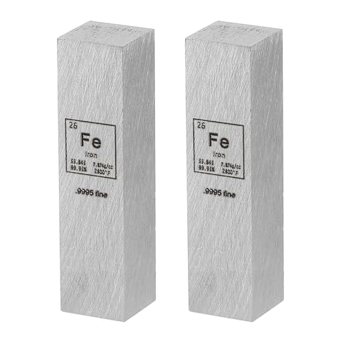 PATIKIL 2 Stück Eisenwürfel 0.5x0.5x2 Fe Dichtestab Hochdichte Elementstange Einzigartiger Metallwürfel Periodensystem Der Elemente Sammlungen Labor Experiment Lehrer Wissenschaftlicher