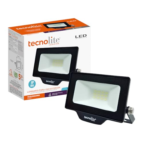 Opiniones y reviews de Reflectores para exteriores , listamos los 10 mejores. 42 Tecnolite - Reflector LED 10 W Exterior, Luz de Día, IP66, IK07, No Atenuable