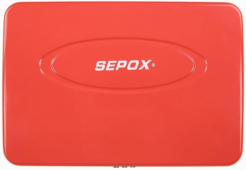 SEPOX® Water/Fire-Resistant Portable Security Case Lock Box Steel, Small Personal Travel Safe Storage Cabinet, 3-Ft Cable, Ressetable Combination Lock for Dorm, Car, Sports, Office, 2pcs Red