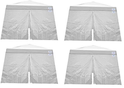Caravan Canopy 11007812014 Set for 64 sq.ft. V-Series Slant Leg 10x10 Canopy sidewalls, White (Pack of 4 10 by 10-Feet)