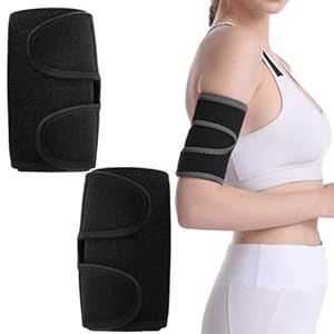 Deyixinup 2 PCS Upper Arm Sleeve Compression Adjustable Elbow Brace Arm Support Wrap Elastic Biceps Triceps Muscle Support for Men Women Workout Cycle Basketball Upper Arm Support