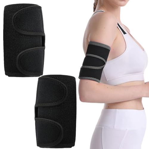Deyixinup 2 PCS Upper Arm Sleeve Compression Adjustable Elbow Brace Arm Support Wrap Elastic Biceps Triceps Muscle Support for Men Women Workout Cycle Basketball Upper Arm Support