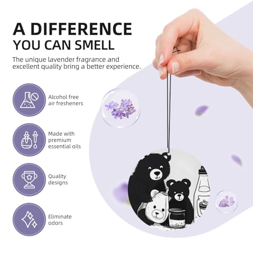 Hojas aromáticas para auto con diseño de oso y botella de leche miniatura 5
