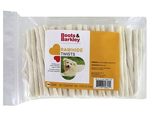Boots & Barkley Rawhide Twist Dog Treat 100 Count