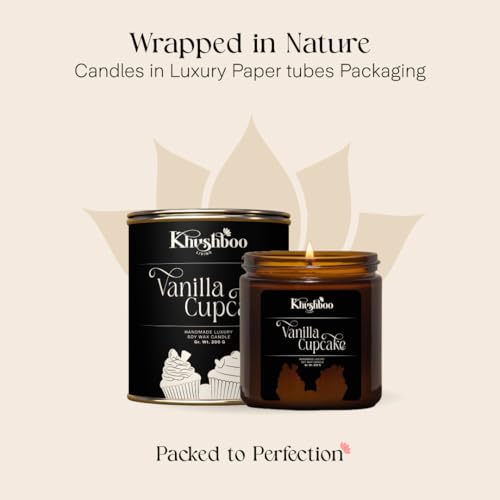 Image of Premium Scented Soy Wax Candle | Luxury Aromatherapy Candle for Home Decor & Relaxation | 200g, 25+ Hours Burn Time, Non-Toxic, Smoke-Free |Stress Relief & Wellness Gift (Vanilla Cupcake)