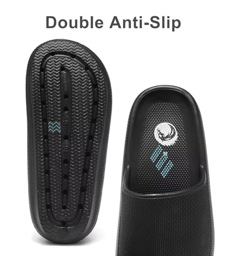 Image of Haifago Cloud Slide Sandals for Women Comfort Recovery Pillow Sandal, Lightweight House Bathroom Shower Slippers Adjustable Double Buckle Platform Slide