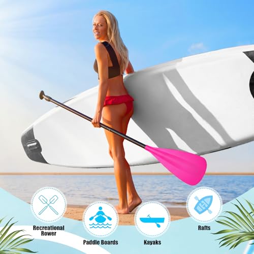 Image of Hollowfly 4 Set of 3 Pieces SUP Paddle Board Paddle Adjustable Paddleboard Lightweight Stand up Oar Aluminum Alloy Floating Replacement Oar Adjustable Aluminum Alloy Shaft for Surfing