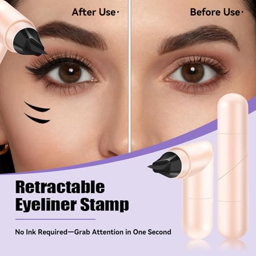Winged Eyeliner Stamp Dual End Rotatable Waterproof Liner miniatura 2