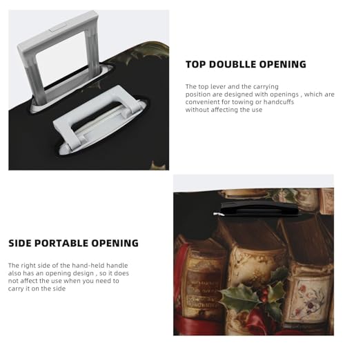 Antique Books Wrapped In Red Ribbon Elastic Travel Luggage Covers Dustproof Scratch-Resistant Suitcase Protector Fit 22-24 Inch2