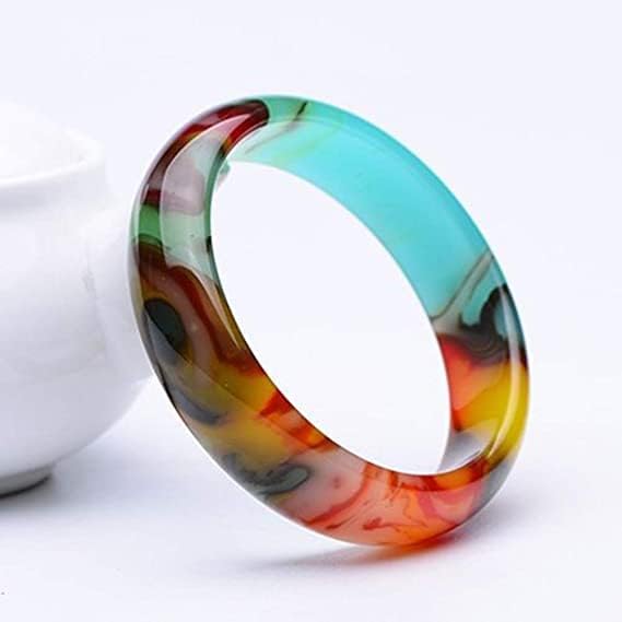 Natural Colorful Jade Bracelet, Women's and Tianyu Bracelet, Hand-Cut Flower Jade Bracelet, Sleek Minimalist Dress Accessories