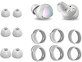 Zotech 6 Pair Eartips Set Anti Slip Earhooks Kit for Samsung Galaxy Buds 3 Pairs Silicone Earbud Eartips S/M/L, 3 Pairs Earhooks S/M/L (Silver)