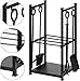 Amagabeli Fireplace Log Rack with 4 Tools 72cmx40cmx30cm Indoor Fireside Companion Set Outdoor Firewood Holder for Wood Burner Wrought Iron Log Storage Tool Wood Stove Fireplace Accessories