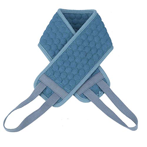 Rückenscrubber, Baumwolle rückenschrubber mit Rücken Gurt für Duschen, Körper und Gesichts Peeling, Durchblutung?Blau?