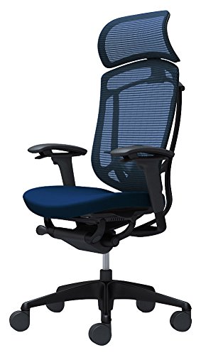 オカムラ オフィスチェア コンテッサ セコンダ 可動肘 エクストラハイバック 座:クッション ダークブルー CC87MS-FPC4