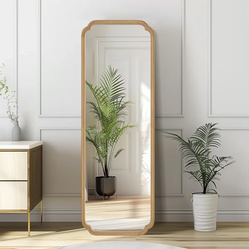 WallBeyond Full Length Mirror Wall Mounted 65"x22", Rustic Wooden Frame Floor Mirror, Large Full Body Mirror for Bedroom, Leaning or Hanging Against Wall (Natural Solid Wood) - Image 6