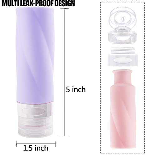 image for Portable Silicone Travel Bottles Set - YIIMER Empty Hand Sanitizer Bot