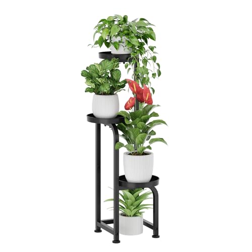 Bamworld Tall Plant Stand Indoor Outdoor Corner Metal Flower Pot Stands for Multiple Plants 3 Tier Heavy Duty Plant Shelf for Patio Garden Balcony Living Room Bedroom