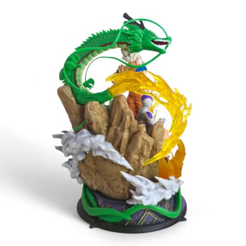 Image of Mayatra's Anime Style Dragon Warrior Collectible Figure Statue with Dragon & Energy Effect - Display Model - PVC Action Figure
