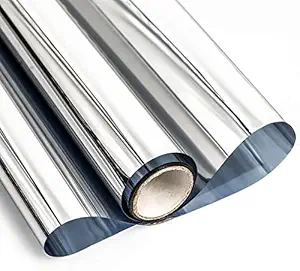 SIA VENDORS Home/Office/Bathroom One Way Window Film Non Adhesive Mirror Reflective Privacy Window Film Static Cling Glass Tinting Silver (Silver, 20 X 60 INCHES)