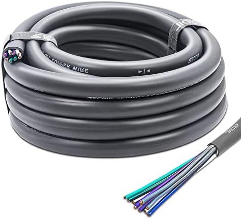 Recoil 20-Feet 9-Conductor Speaker Cable, 16AWG Pure OFC, Ultra-Flex and Easy Peel Jacket, 4-Channel Speaker Wire and Remote Wire