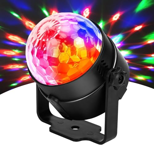 Sound Activated Party Stage Lights Dj Lighting RGB Disco Ball Strobe Lamp Stage Par Light for Home Room Dance Parties Birthday DJ Bar Karaoke Xmas Wedding Show Club Pub