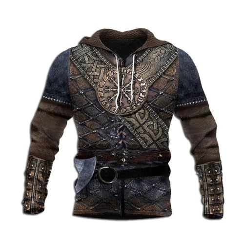 Sweat à capuche armure médiévale 3D FULBHPRINT fini les pulls décontractés banals - 2