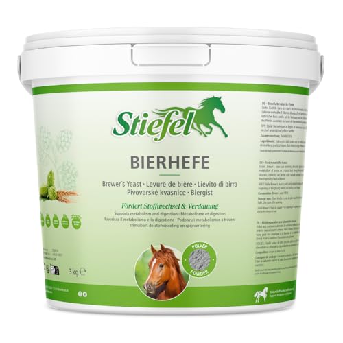 Stiefel Bierhefe für Pferde, 100% naturbelassene & Reine Bierhefe, ideal im Fellwechsel & zur Weidesaison, kann den Stoffwechsel & die Verdauung unterstützen, 3kg