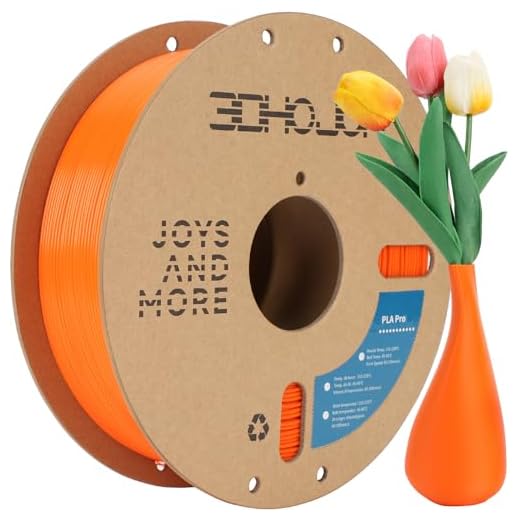 3DHoJor PLA Pro (PLA+) Filament 1.75mm, 3D Printer Filament, Cardboard Spool, Dimensional Accuracy +/- 0.03 mm Orange, 1kg