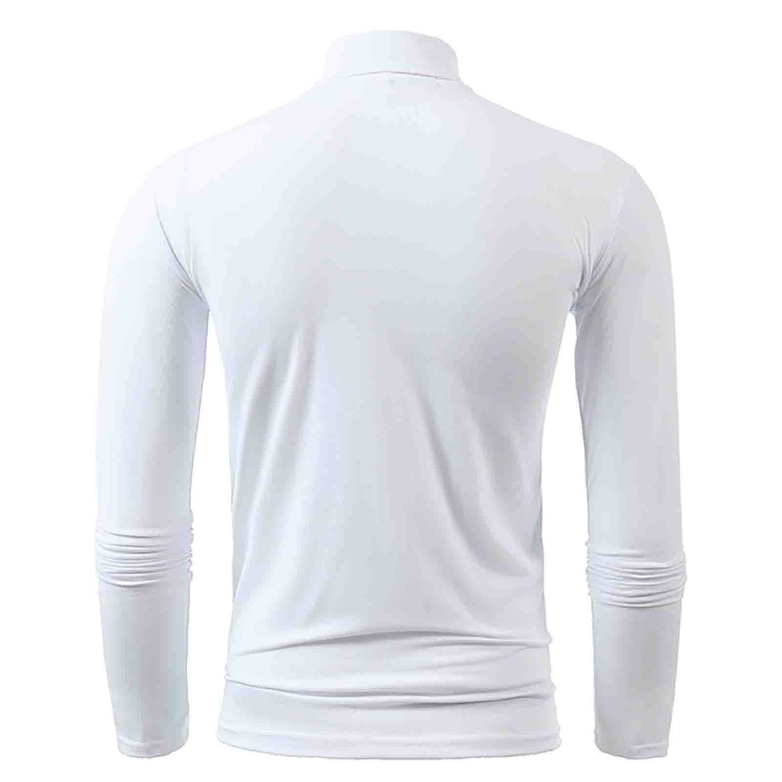 Chemises pour grands hommes hommes hiver chaud col haut mode sous-vêtements thermiques hommes basique uni t-shirt chemisier pull manches longues haut manches extra longues