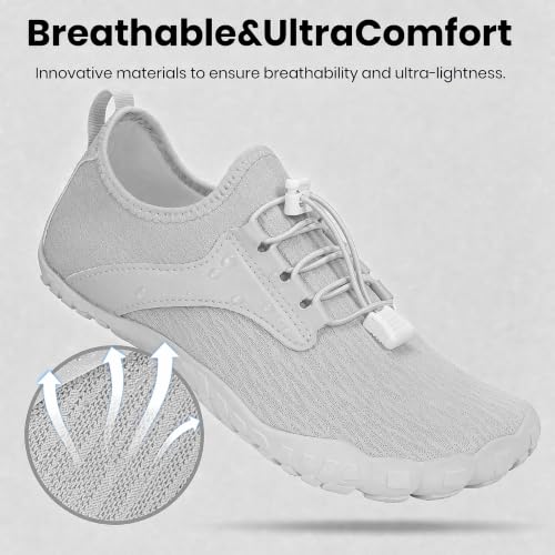 Image of Barefoot Water Shoes for Men Women 2026 Quick Dry Athletic Shoes Non-Slip Wide Toe Aqua Footwear Beach Swim Hiking Kayaking Yoga Outdoor Sport