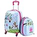Produktbild DREAMADE Kinderkoffer-Set Kiderkoffer mit Rucksack, Kindertrolley Kindergepäck, Handgepäck Reisegepäck Hartschalenkoffer für Kinder (Dschungel)