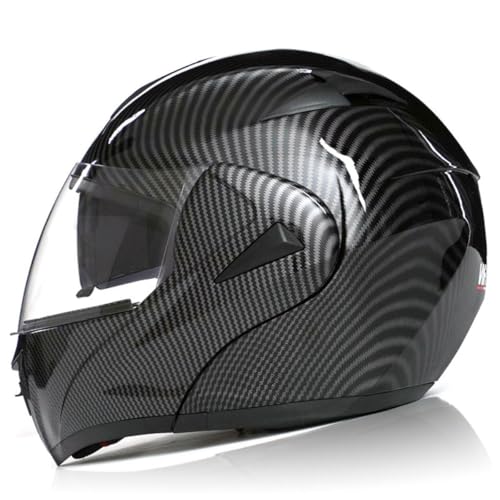 Cool Girl Motorcycle Full Face Retro Helmet, Modular Men Women Motocross Helmet, DOT Approved Adult Youth Dual Visors Flip Up Helmet, Racing Street Mountain Downhill Integrated Helmet-B1||Large