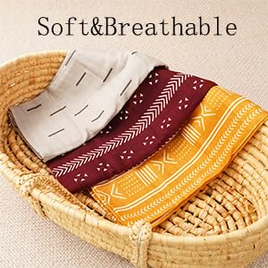 Image of Muslin Swaddle Blankets for Baby Boys and Girls,3 Pack Breathable Soft Receiving Blanket,Large 43.3X 43.3 inches,Newborn Essentials Must Haves(Geometry)