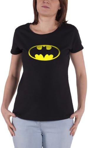 Collectors Mine Women Batman Logo Crew Neck Short Sleeve T-Shirt, Black, Size 10
