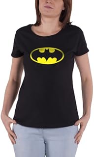 Collectors Mine Women Batman Logo Crew Neck Short Sleeve T-Shirt, Black, Size 10
