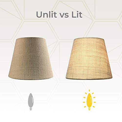 Image of Royal Designs, Inc. CS-1101-6NBL Textured Linen Empire Chandelier Shade, 4 x 6 x 5.5, Natural Burlap