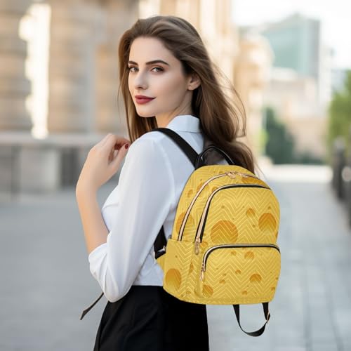 Image of Mini Backpack Cheese Pattern Fashion Backpack Purse for Women,Handbag Shoulder Bag Casual Daypack, Ladies Gift for College Work(S)