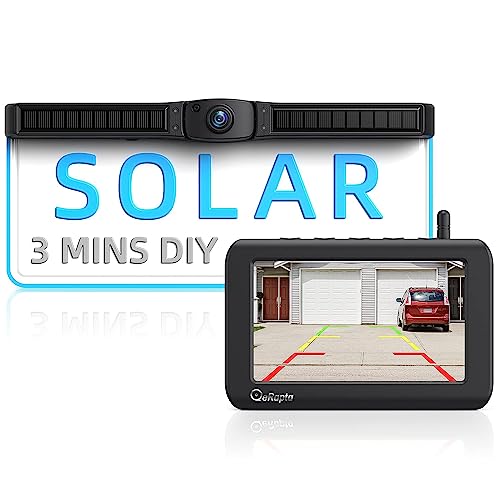 eRapta Solar Wireless Magnetic Backup Camera with 9600mAh Battery, 3 Mins DIY Install, 5