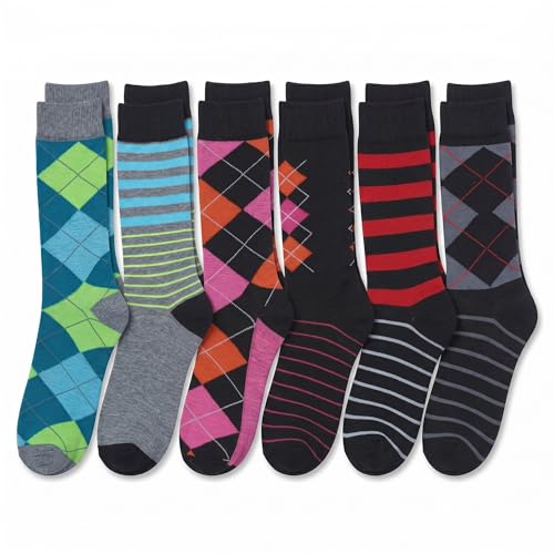 Image of Tipi Toe Women's 6-Pack Funky Crew Socks | Colorful Fun Patterned Novelty Dress Socks, Sizes 9-13