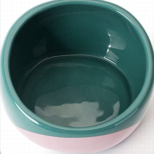 RTHGTFGW Comedero Perro Tazón de cerámica for Mascotas con Boca Oblicua, Adecuado for Gatos y Perros, sin Barbilla Negra, Base Reforzada