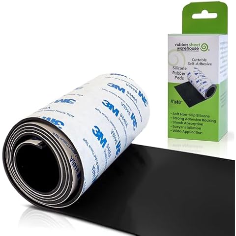 Rubber Sheet Warehouse Cuttable Non-Slip Furniture Pads for Hardwood Floors Self-Adhesive Rubber Pads Silicone (.060" Thick x 4" Wide x 40" Long) Cover