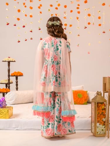 Image of Pspeaches girls Kurta And Sharara With Dupatta
