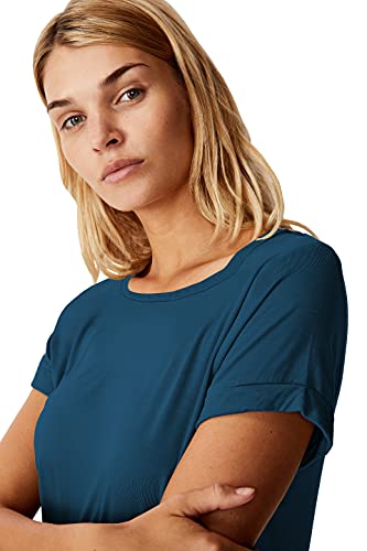 Image of Fabricorn Plain High Low Hem Cotton Tshirt for Women