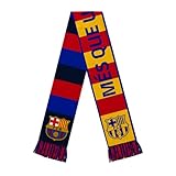 Icon Sports Officially Licensed FC Barcelona Soccer Scarf, Premium Acrylic Reversible Striped Unisex Soccer Gear