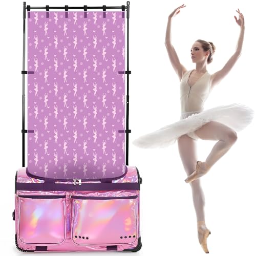 Honeydak 59 x 31. 5 Inches Privacy Dance Curtain for Changing Bag with Rack Portable Dance Changing Curtains for Women Girl Competition Bag Curtain, Dancer Backstage Screen with Windproof Hook